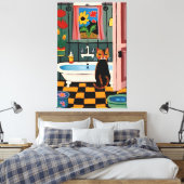 トイレの猫V16 キャンバスプリント (インサイチュ (寝室))