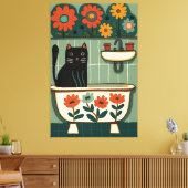 トイレの猫V9 キャンバスプリント (インサイチュ (リビング))