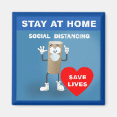 トイレの空の紙転がと安全第一メッセージ マグネット (正面)