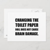 トイレの紙転がの脳損傷の変化 ポストカード (正面/裏面)