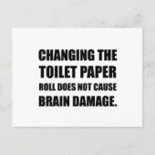 トイレの紙転がの脳損傷の変化 ポストカード (正面)