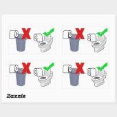 トイレの紙 長方形シール (シート)