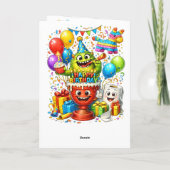 トイレの誕生日パーティーで笑おう カード (裏面)