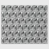 トイレの転が紙が解ける黒猫 ラッピングペーパー (フラット)