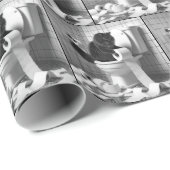 トイレの転が紙が解ける黒猫 ラッピングペーパー (ロールコーナー)