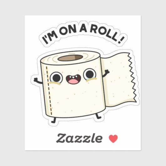 トイレの転が紙に乗おもしろいっている シール (シート)