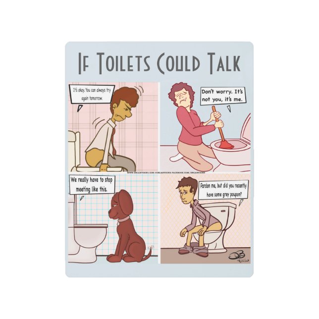 トイレもしがブルーメタル淡い色のプリントを話す メタルプリント (正面)