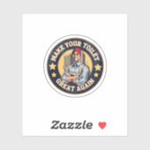 トイレを再素晴らしび配管工おもしろい引用文 シール (シート)