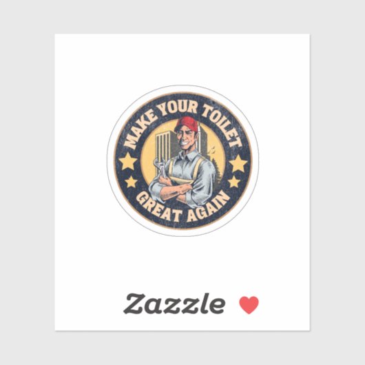 トイレを再素晴らしび配管工おもしろい引用文 シール (シート)