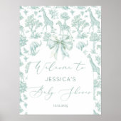 トイレグリーンサファリ動物ベビーシャワーへようこそ ポスター (正面)