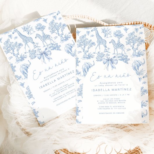 トイレサファリエスンニーニョスペインのベイビーシャワー 招待状