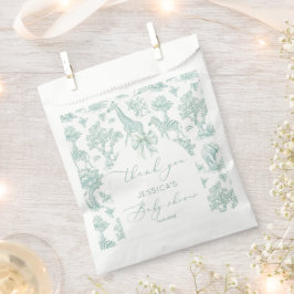 トイレサファリグリーンボウ赤ちゃんシャワーありがとう フェイバーバッグ