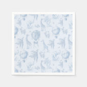 トイレサファリホットエアバルーン青ベビーシャワー スタンダードカクテルナプキン (正面)