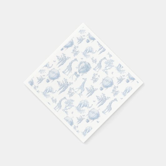 トイレサファリホットエアバルーン青ベビーシャワー スタンダードカクテルナプキン (角)