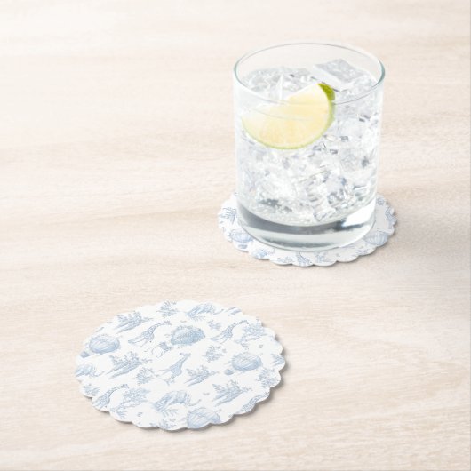 トイレサファリホットエアバルーン青ベビーシャワー ペーパーコースター (インサイチュ)