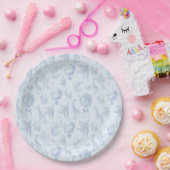 トイレサファリホットエアバルーン青ベビーシャワー ペーパープレート (パーティー)