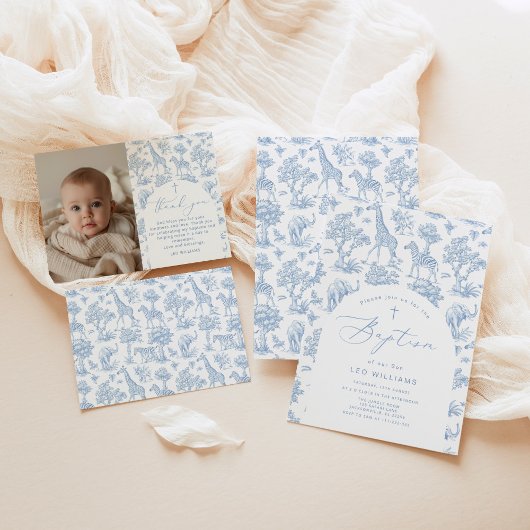 トイレサファリボーイバプテスマサンキューカード 招待状