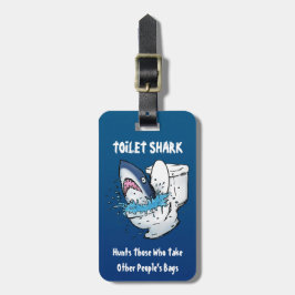 トイレシャークおもしろいブルー ラゲッジタグ