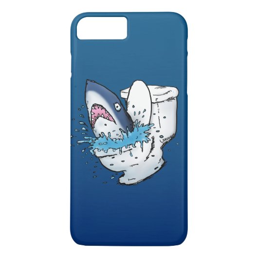 トイレシャークおもしろいブルー Case-Mate iPhoneケース (裏面)
