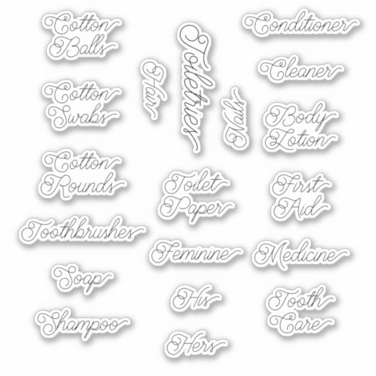 トイレタリーのステープルラベル シール (正面)