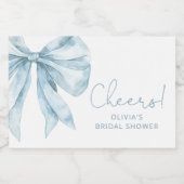 トイレダスティブルーボウミニマルブライダルシャワー スパークリングワインラベル (シングルラベル)