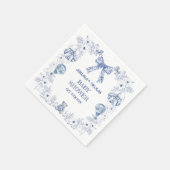 トイレダスティブルーレトロクマおもちゃベビーシャワー スタンダードカクテルナプキン (角)