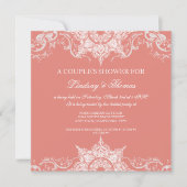 トイレダマスクスワールカップルシャワーコーラルピンク 招待状 (正面)