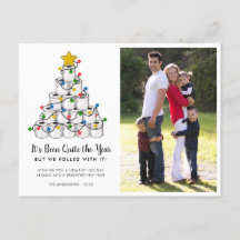 トイレットペーパーで作ったクリスマスツリーの写真