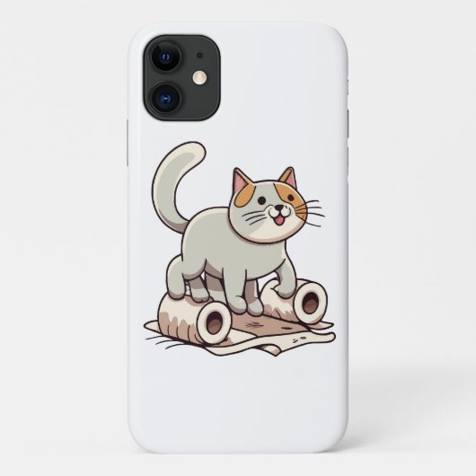 トイレットペーパーで遊ぶ猫 Case-Mate iPhoneケース (裏面)