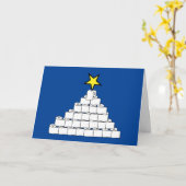 トイレットペーパーのクリスマスツリーのグリーティングカード カード (黄色い花)