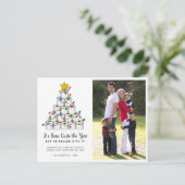 トイレットペーパーロールで作ったクリスマスツリーの写真 シーズンポストカード (スタンド正面)