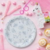 トイレデジュアイオープナーズブルーフローラブライダル ペーパープレート (パーティー)