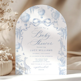 トイレデジュイサファリアーチボウ男の赤ちゃんシャワー 招待状