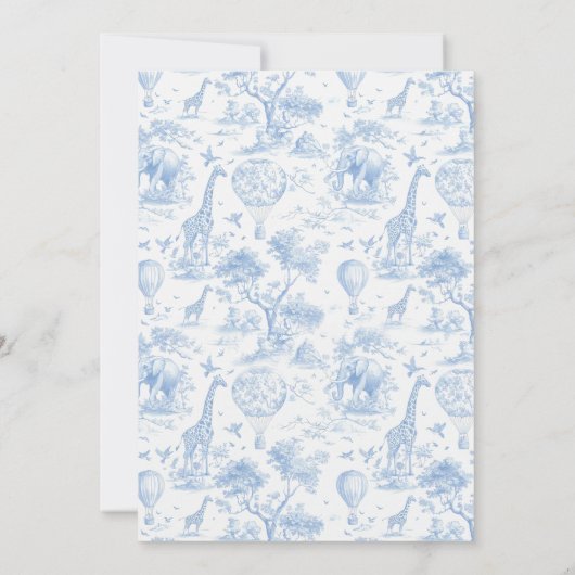 トイレデジュイサファリオーボーイベビーシャワー招待状 招待状 (裏面)