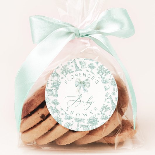 トイレデジュイサファリジャングルグリーンベビーシャワー ラウンドシール