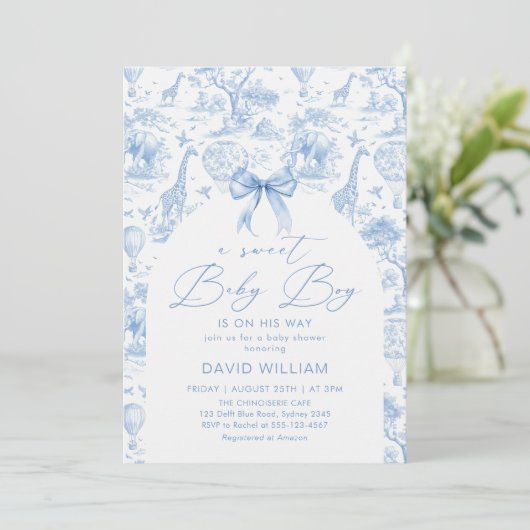 トイレデジュイサファリスイートベビーシャワー招待状 招待状 (スタンド正面)