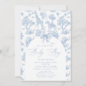 トイレデジュイサファリスイート男の赤ちゃんベビシャワー 招待状 (正面)