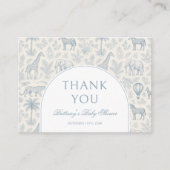 トイレデジュイサファリパステルブルーベビーシャワー エンクロージャーカード (正面)