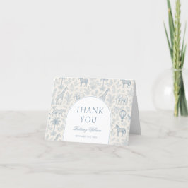 トイレデジュイサファリパステルブルーベビーシャワー サンキューカード