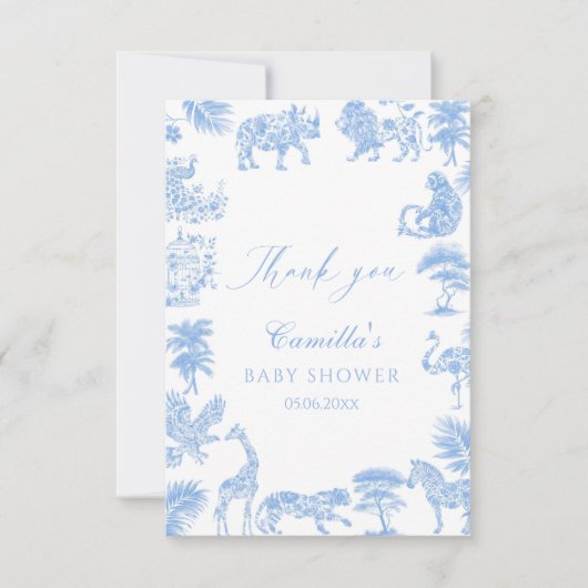 トイレデジュイサファリベイビーシャワー サンキューカード (正面)