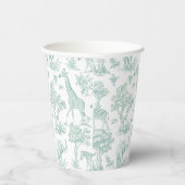 トイレデジュイサファリ動物グリーンベビーシャワー 紙コップ (右)