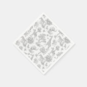 トイレデジュイサファリ動物グレイ赤ちゃんシャワー スタンダードカクテルナプキン (角)