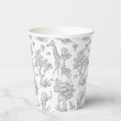 トイレデジュイサファリ動物グレイ赤ちゃんシャワー 紙コップ (右)