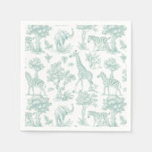 トイレデジュイサファリ動物セージベビーシャワー スタンダードカクテルナプキン (正面)