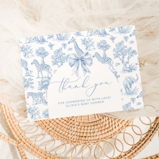 トイレデジュイサファリ動物ベビシャワー サンキューカード