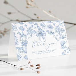 トイレデジュイサファリ動物ベビシャワー サンキューカード