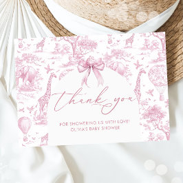 トイレデジュイサファリ動物ベビシャワー サンキューカード