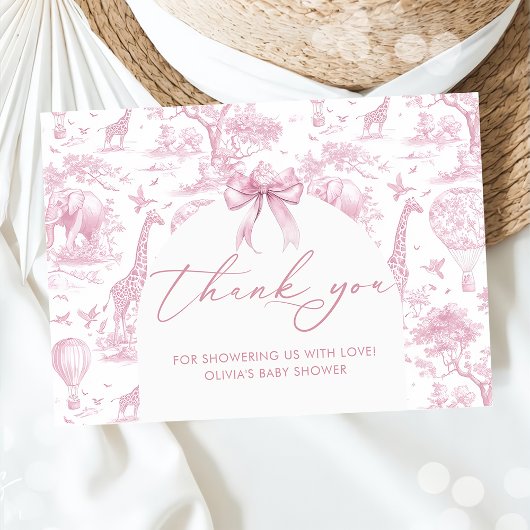 トイレデジュイサファリ動物ベビシャワー サンキューカード