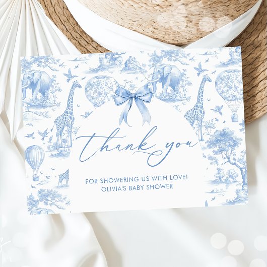 トイレデジュイサファリ動物ベビシャワー サンキューカード
