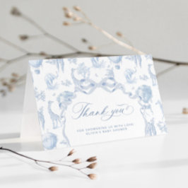 トイレデジュイサファリ動物ベビシャワー サンキューカード